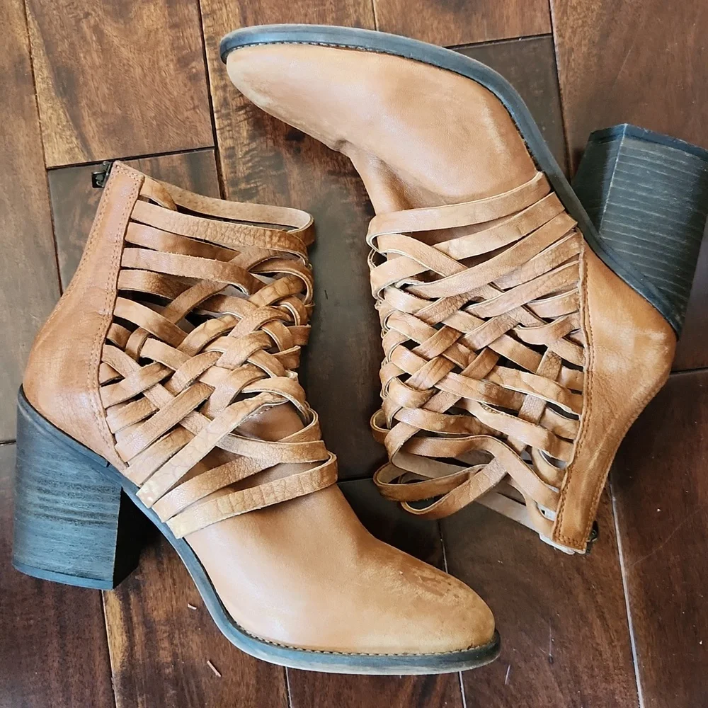 Free People Woven Leather Boots 41 US 10 - Picture 10 of 16